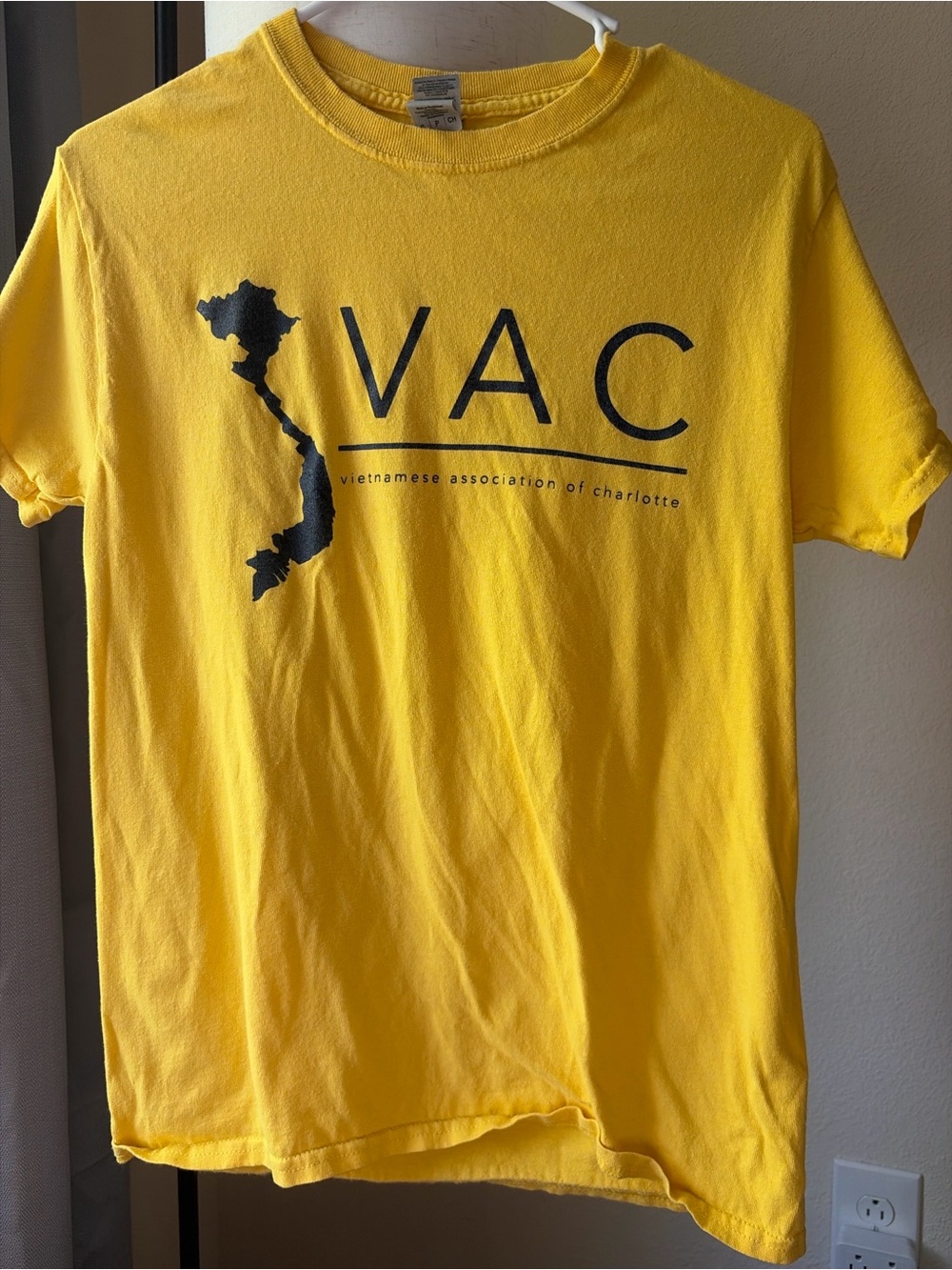 Gildan Yellow VAC Crew Neck T-Shirt with Map Graphic